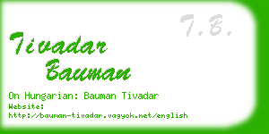 tivadar bauman business card